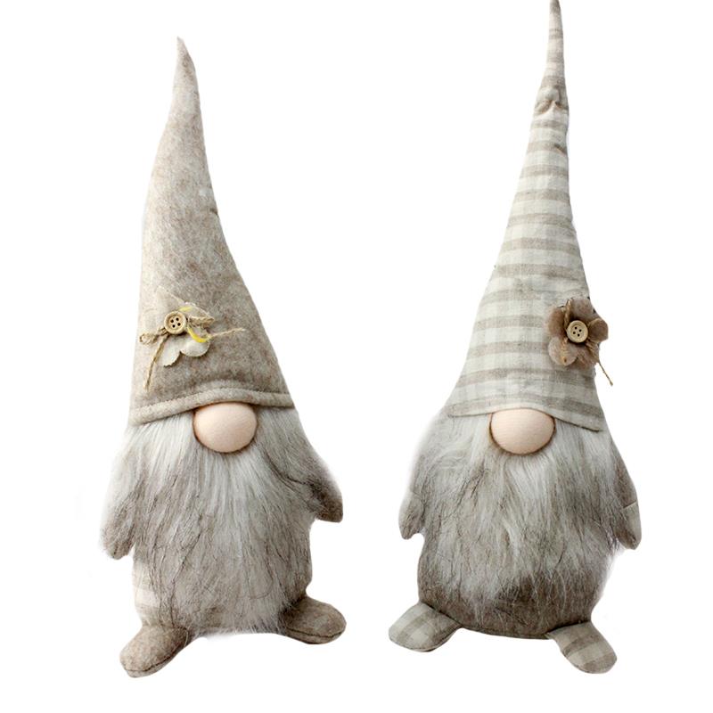 2 Asst. Beige Gnomes Large
