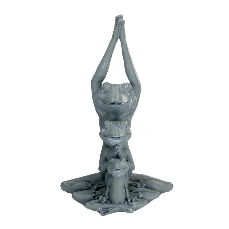 3 Frog Yoga Statues