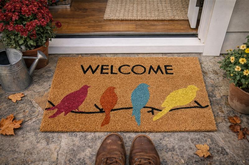 Birds Welcome DoorMat