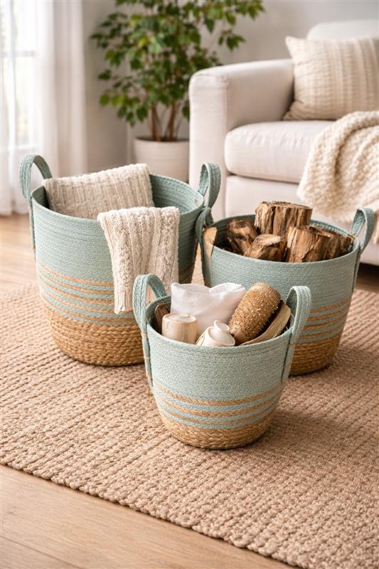 Set of 3 Baskets - Teal