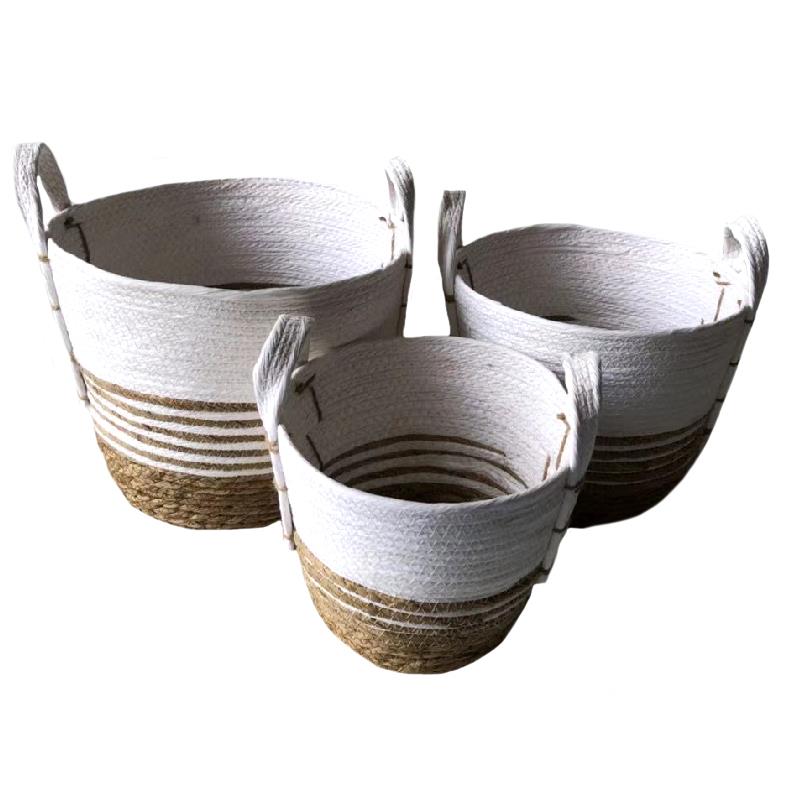 S/3 Baskets - White