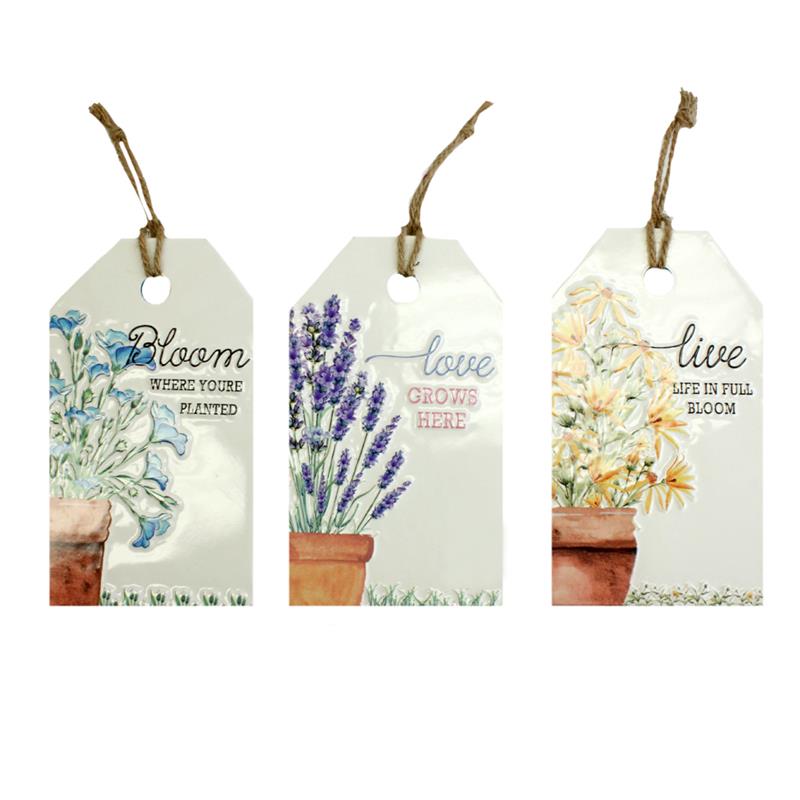 Floral Tag Signs 3 Assorted