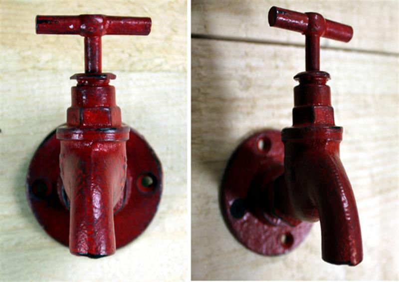  Cast Iron Faucet Hook Red