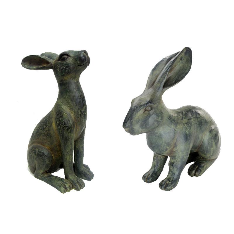 2 Asst. Hare Statues