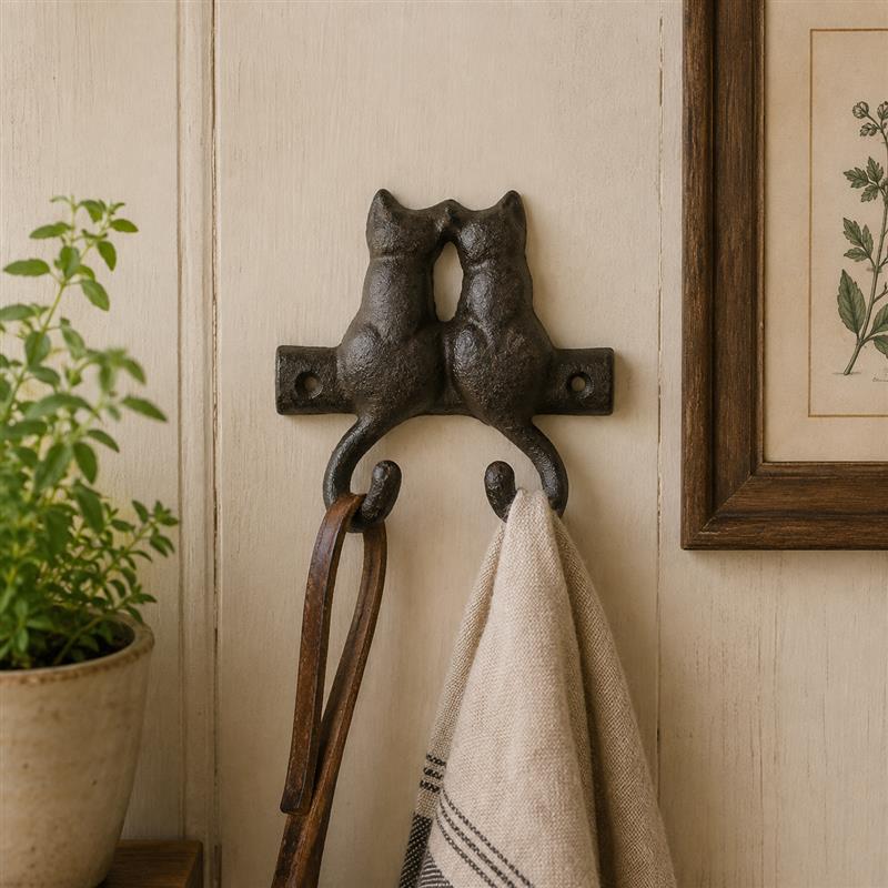 Cast Iron Double Cat Hook