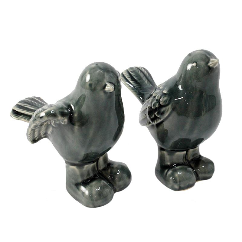 2 Asst. Birds w/Boot Dark Grey