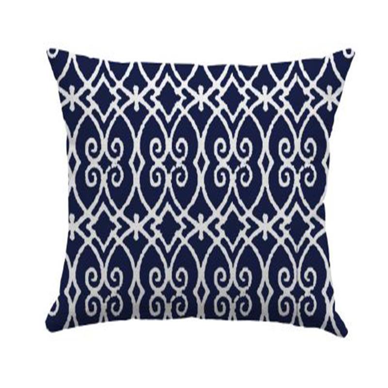 Outdoor Pillow Navy Pattern