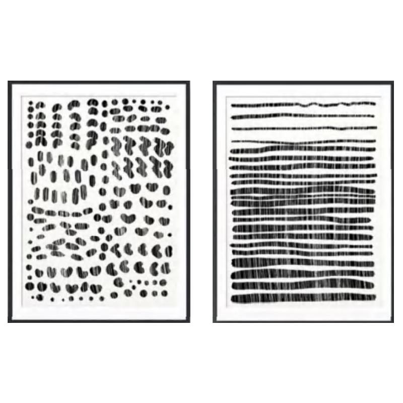 Set of 2 B&W Graphic Prints