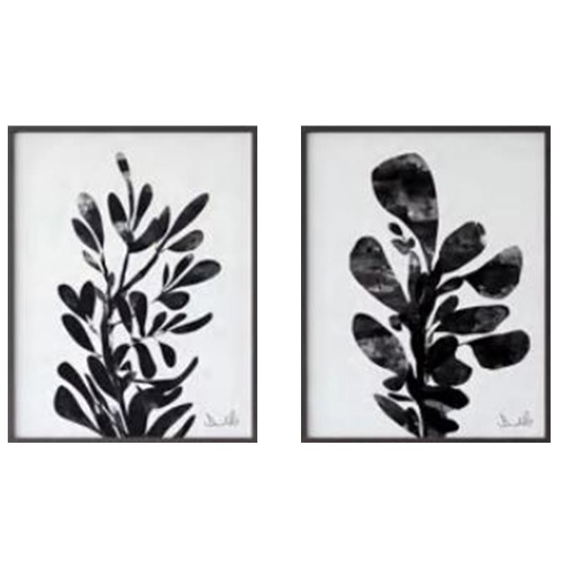 Set of 2 B&W Plant Prints