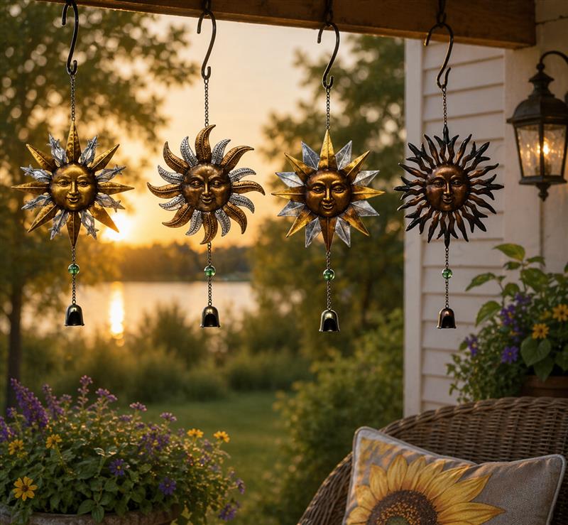 Sun Face Windchimes With Bell