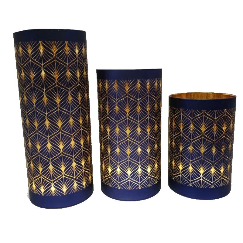 Set of 3 Glass LED Lanterns