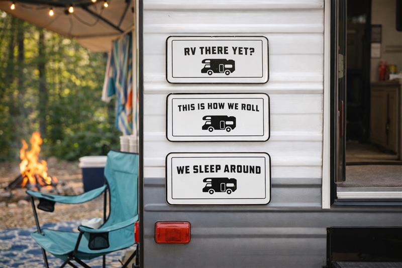 3 Asst. RV Camper Enamel Signs