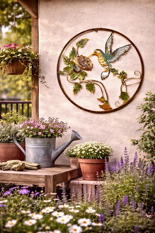 Hummingbird Circle Plaque    #