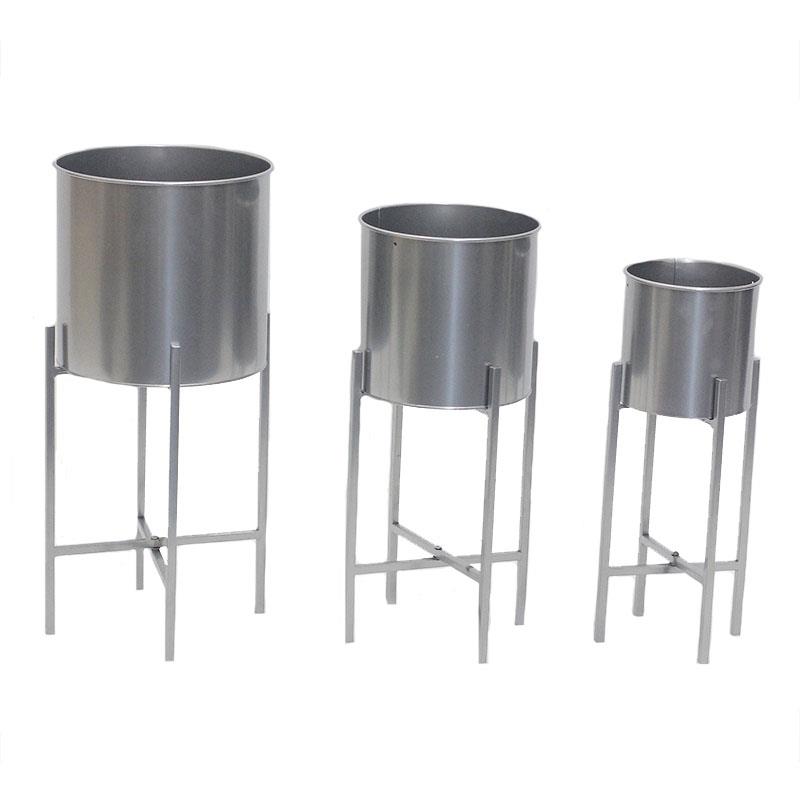 Set of 3 Planters w/ Stand - S