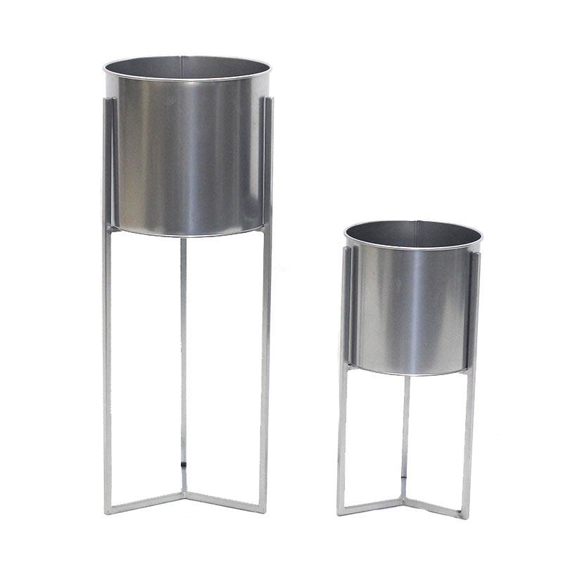 Set of 2 Planters w/ Stand - S