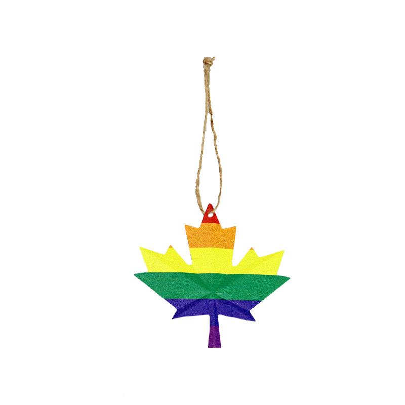 Rainbow Maple Leaf Ornament