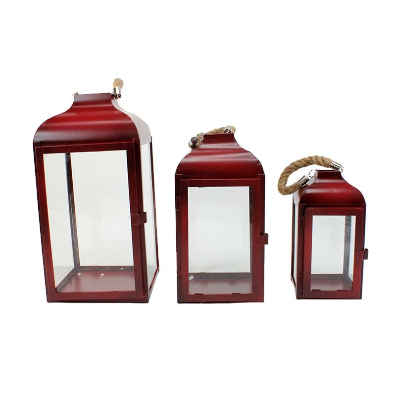 Set of 3 Lanterns Red