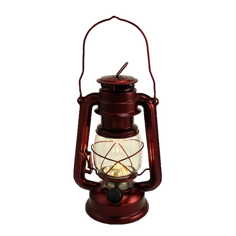 LANTERN METALLIC RED LED LRG