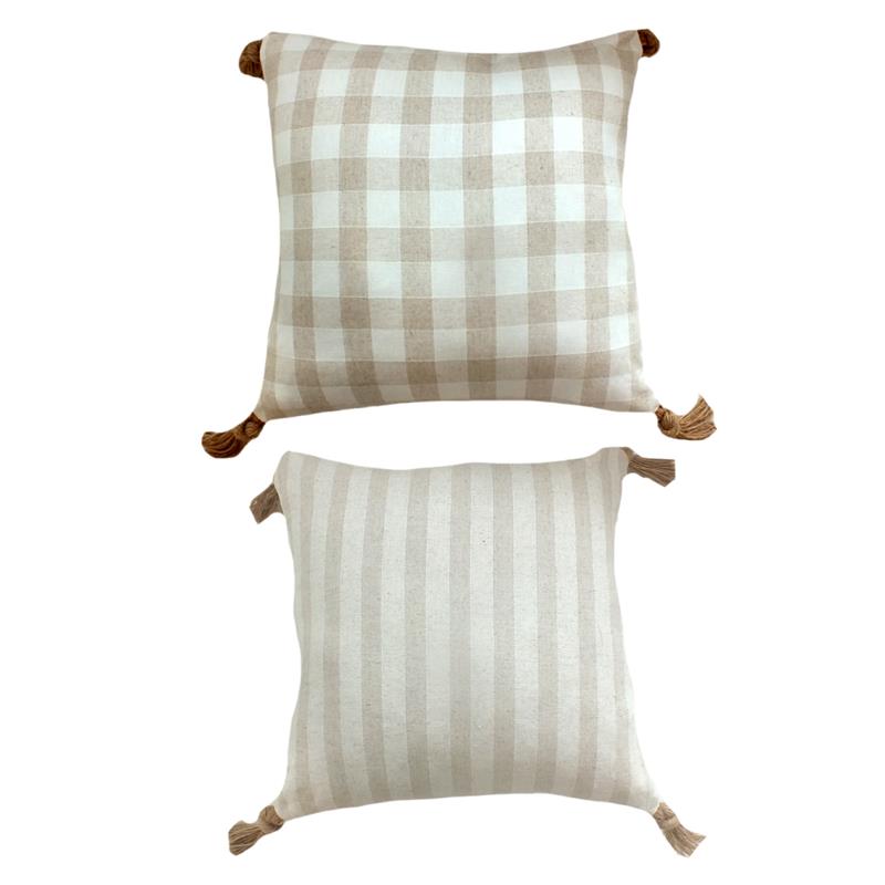 2 ASST Throw Pillow w/ Tassels