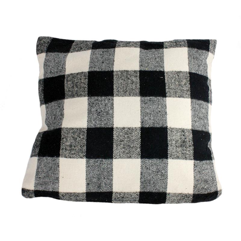 Throw Pillow Buffalo Plaid B&W