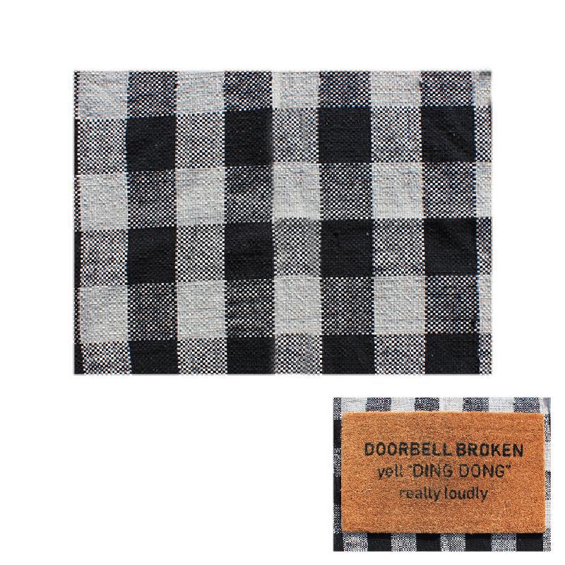 Black Plaid Layering Mat     #