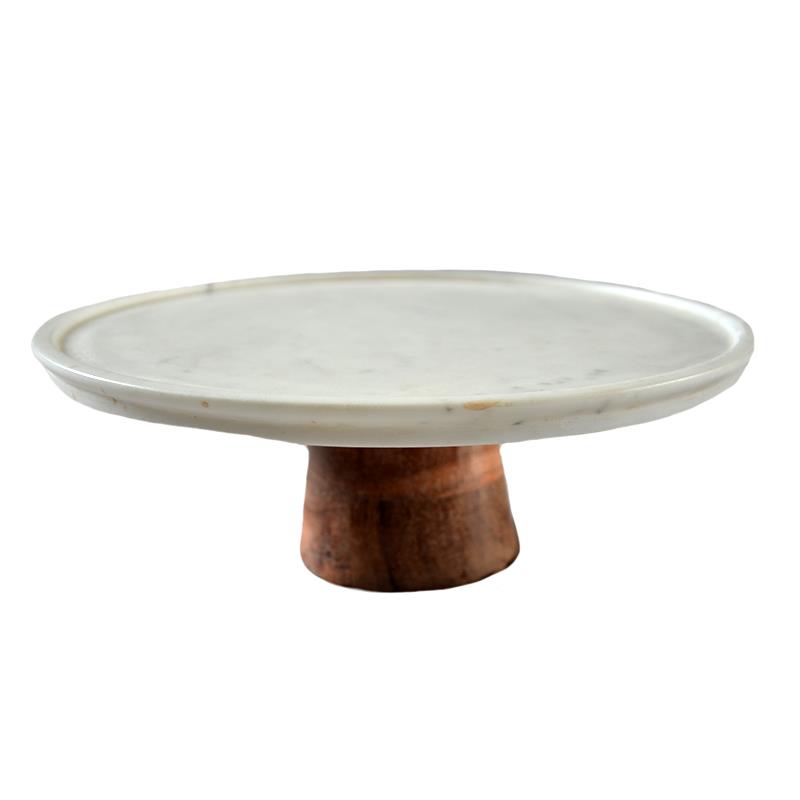 Marble Wood Round Cake Tray