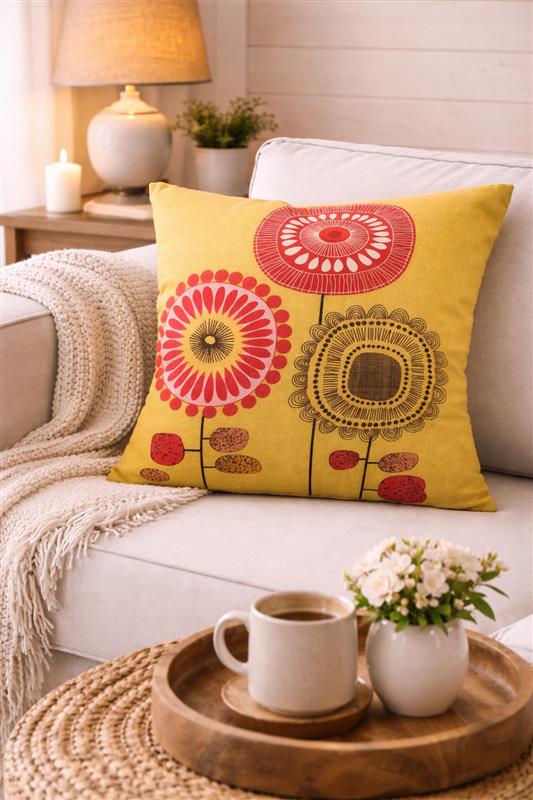 Retro Floral Pillow