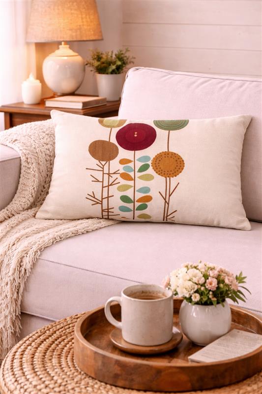 Retro Floral Pillow