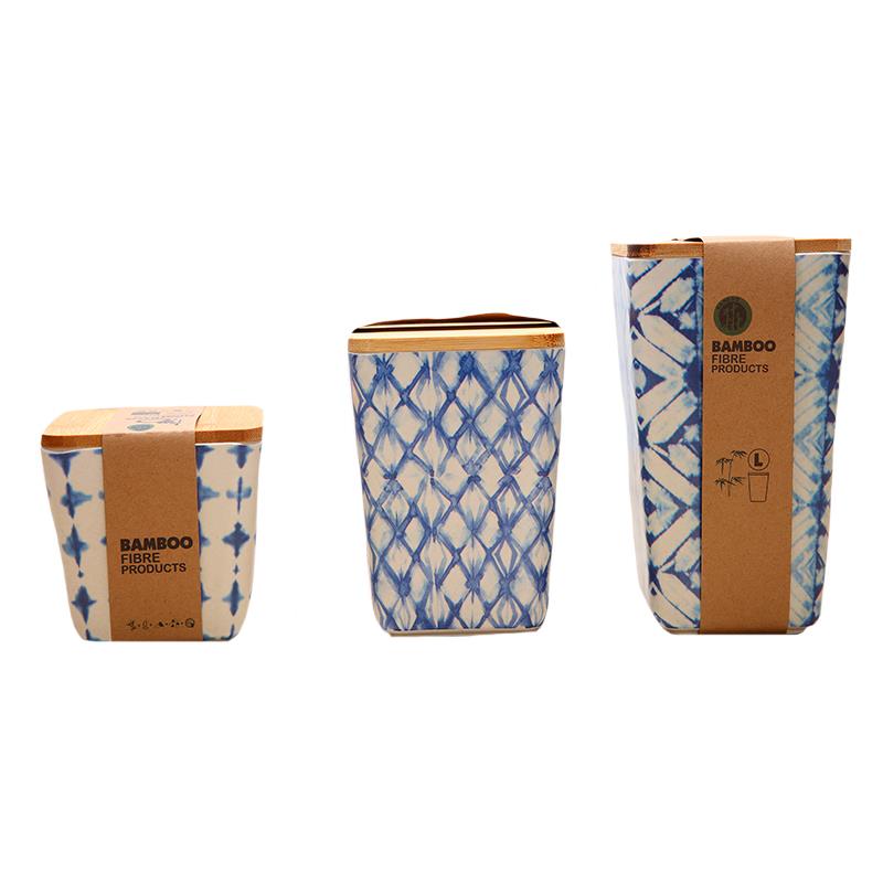 Bamboo Canister Set Blue