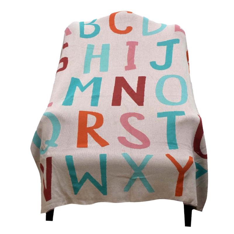 Alphabet Knit Throw
