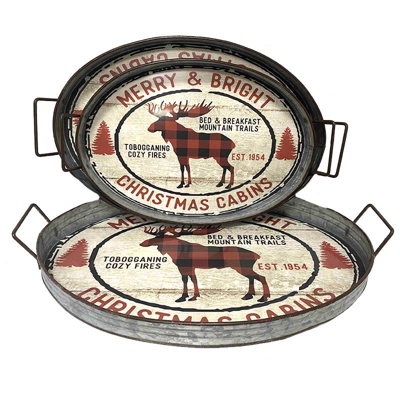 S/3 Oval Moose Trays