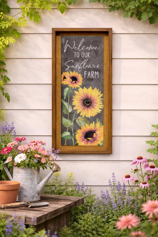 Sunflower Plaque w/burlap