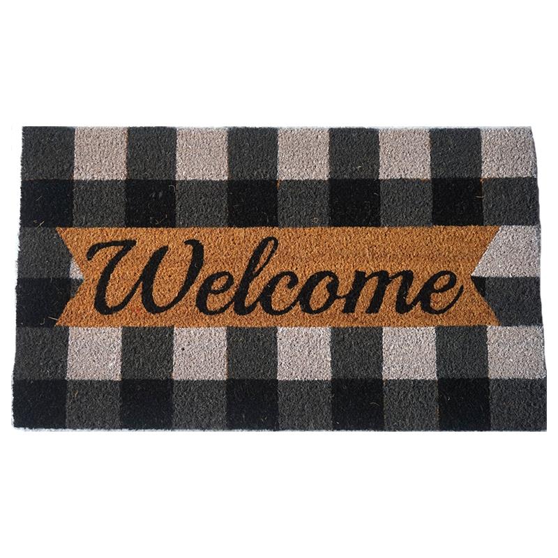 Welcome Plaid Doormat