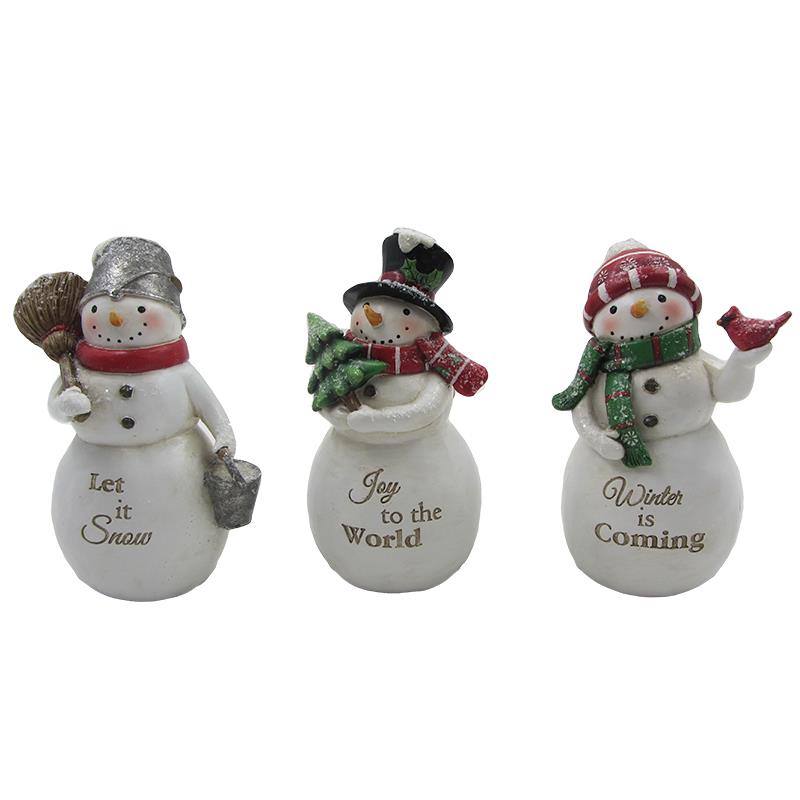 3 Asst. Snowman w/Words