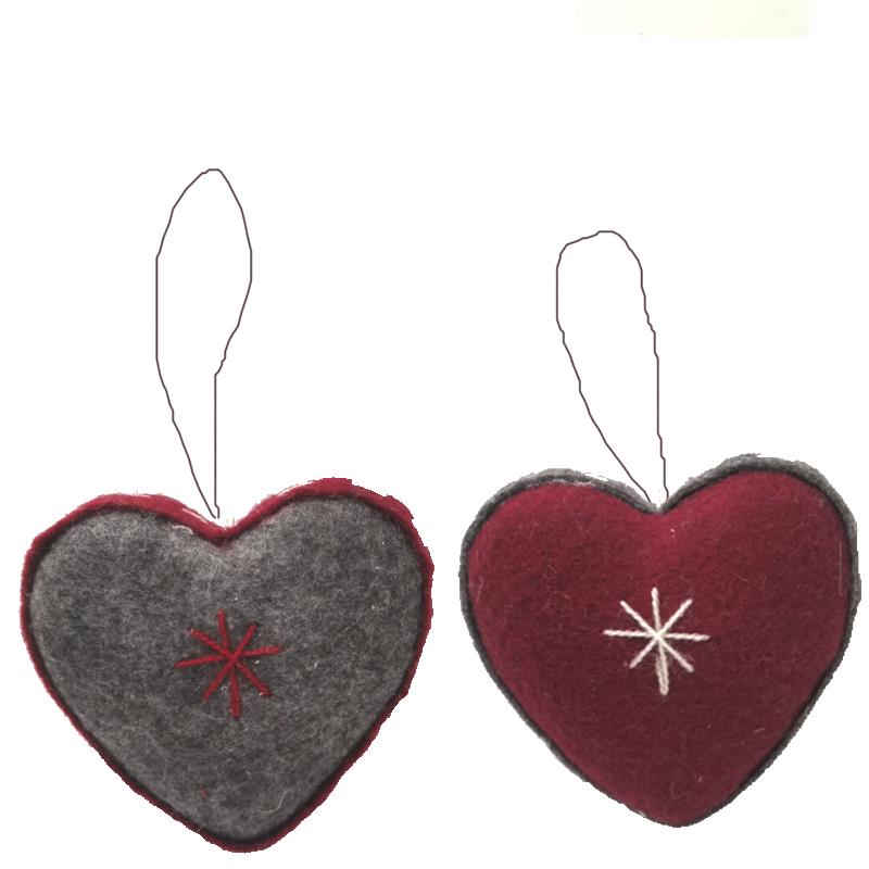 2 Asst. Nordic Heart Ornament