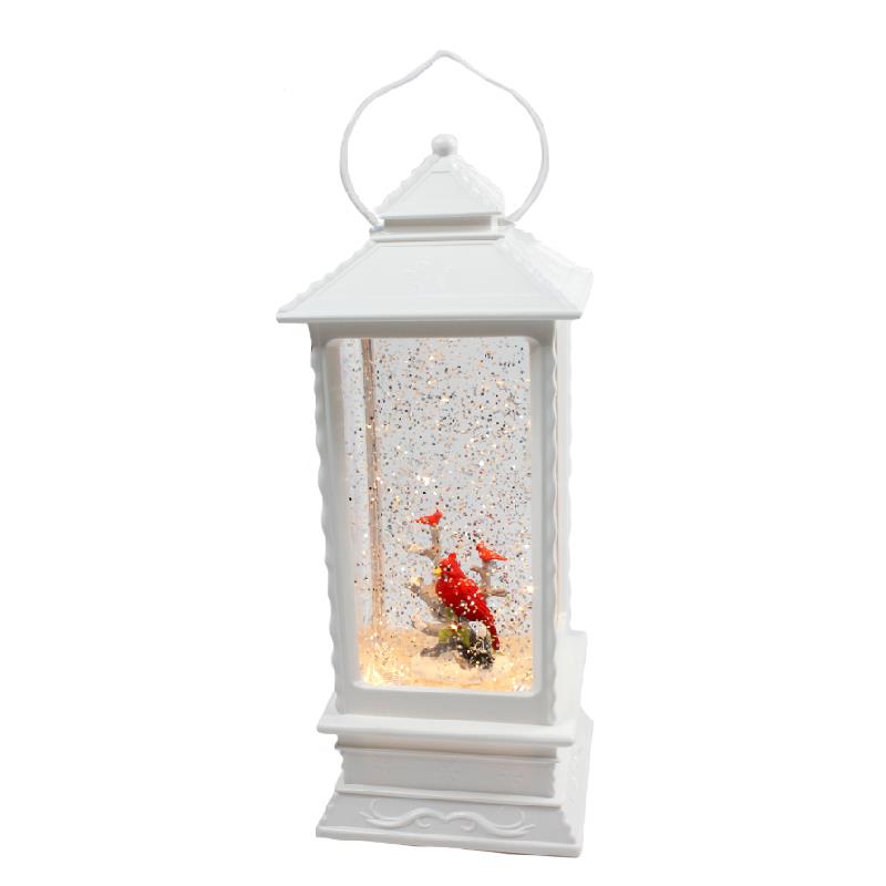 LED Cardinal Lantern Snowglobe