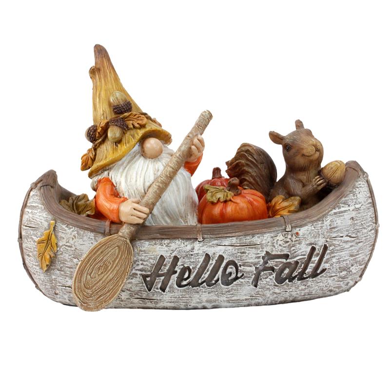 Fall Gnome In Canoe