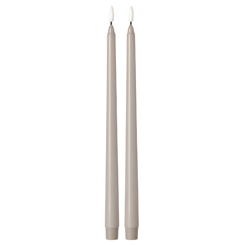 TAUPE TAPER CANDLE PR 15 INCH
