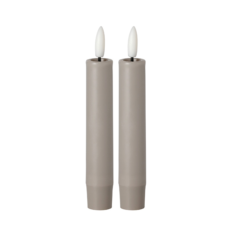 TAUPE DINNER CANDLE PR 6 INCH