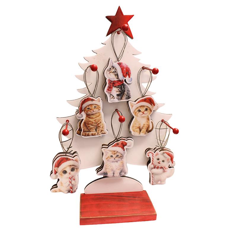 Cat Ornaments w Display