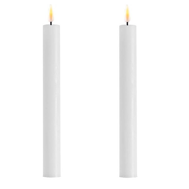 WHITE LED TAPERS CANDLE 9.6 IN