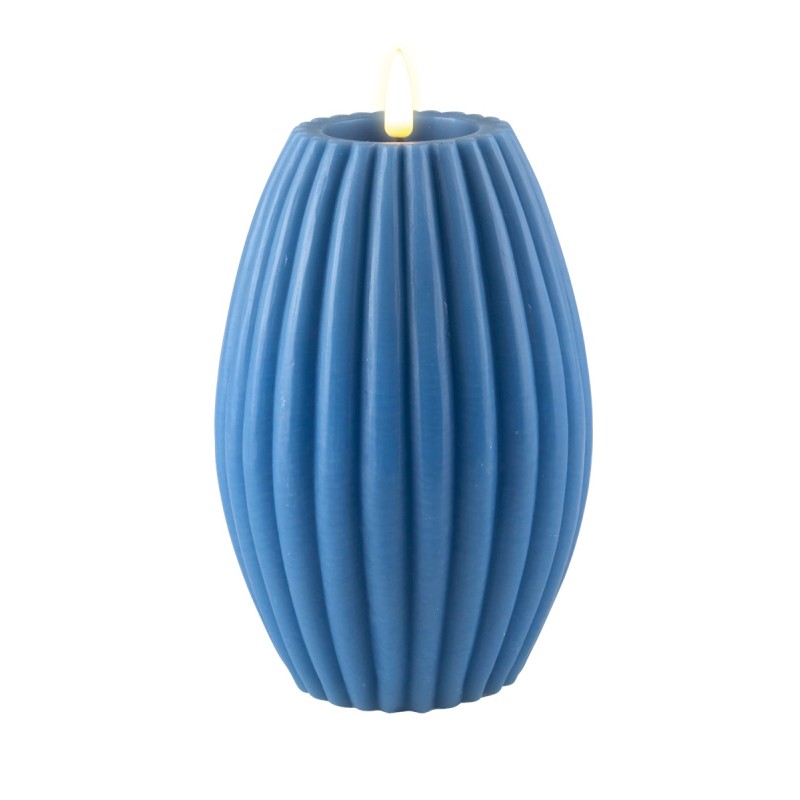 STRIPE CANDLE ICE BLUE 4x6 IN