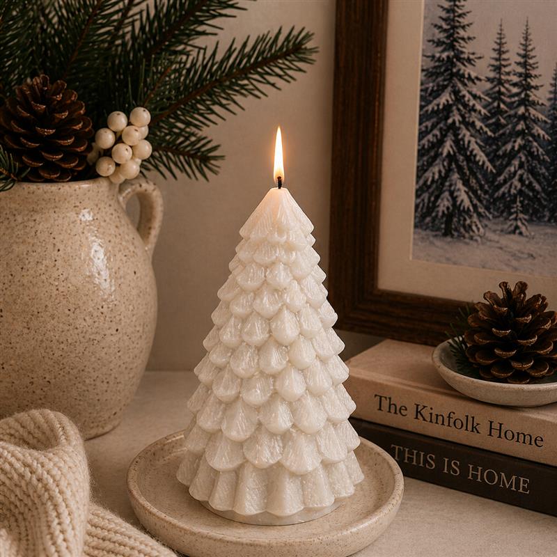 TREE CANDLE WHTE 8.75 INCH