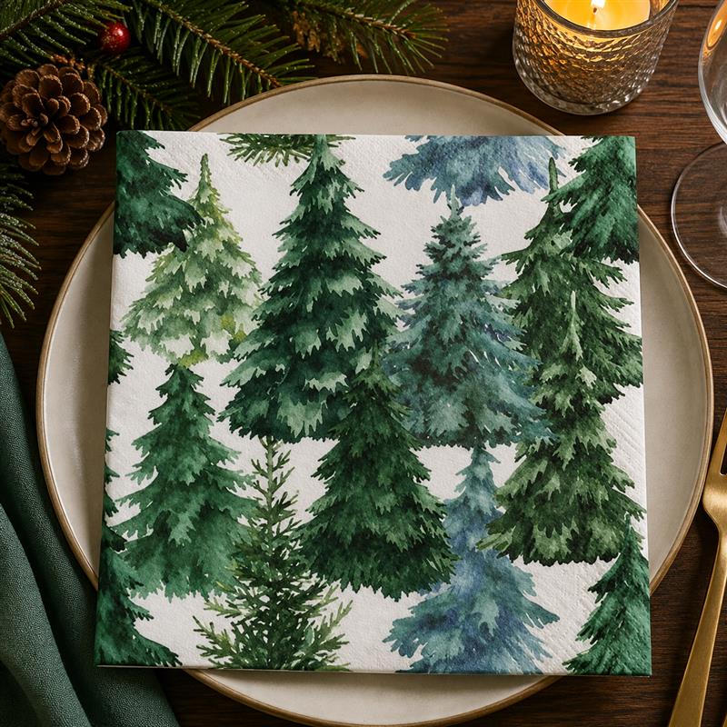 PAPER NAPKINS WINTER FOREST