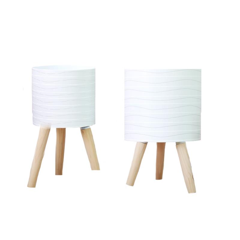 Set of 2 Tripod Planters White