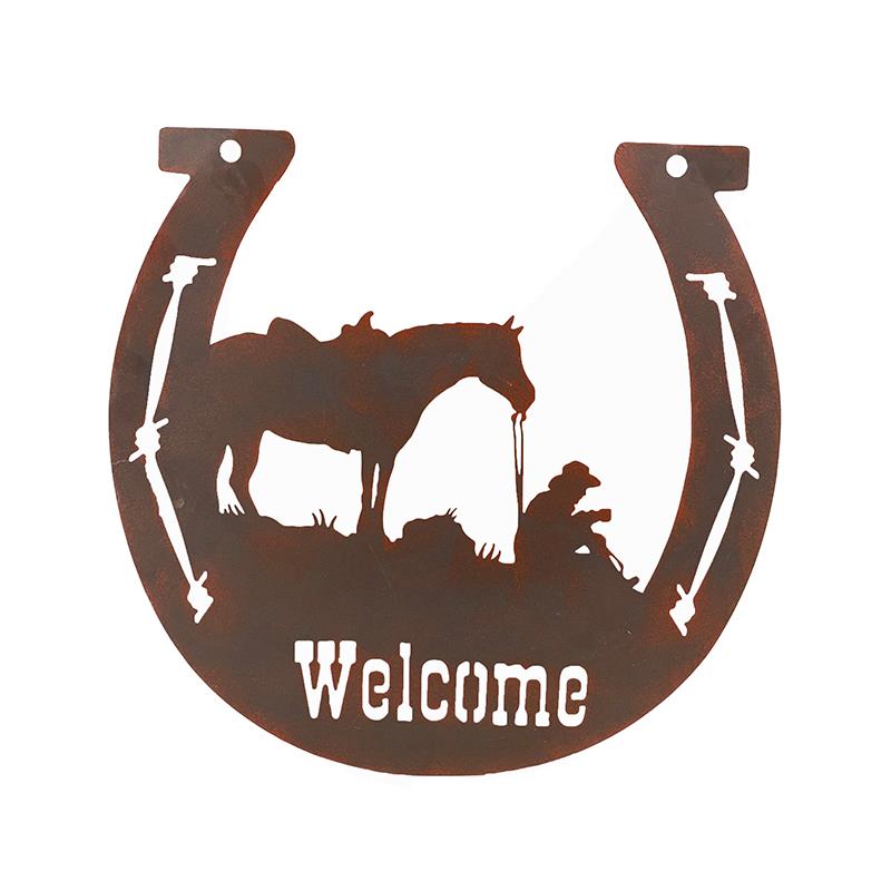 Welcome Horse Shoe Plaque