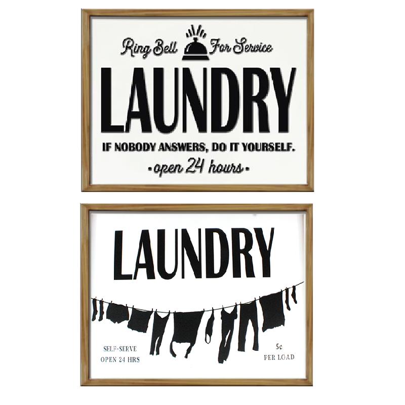2 Asst.  Laundry Sign