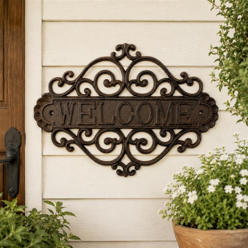 Cast Iron Welcome Sign