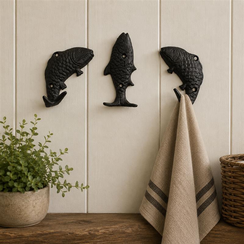 3 Asst. Cast Iron Fish Hooks