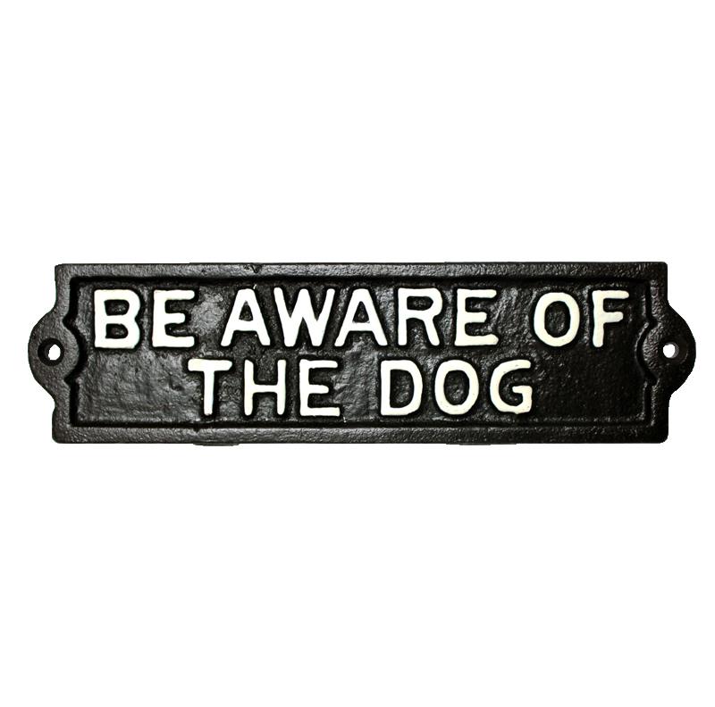 Cast Iron Beware of Dog Sign